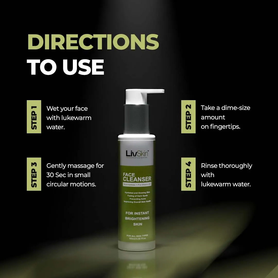 LivSkin Face Cleanser with Niacinamide & Pro Vitamin B5 (100 ML)