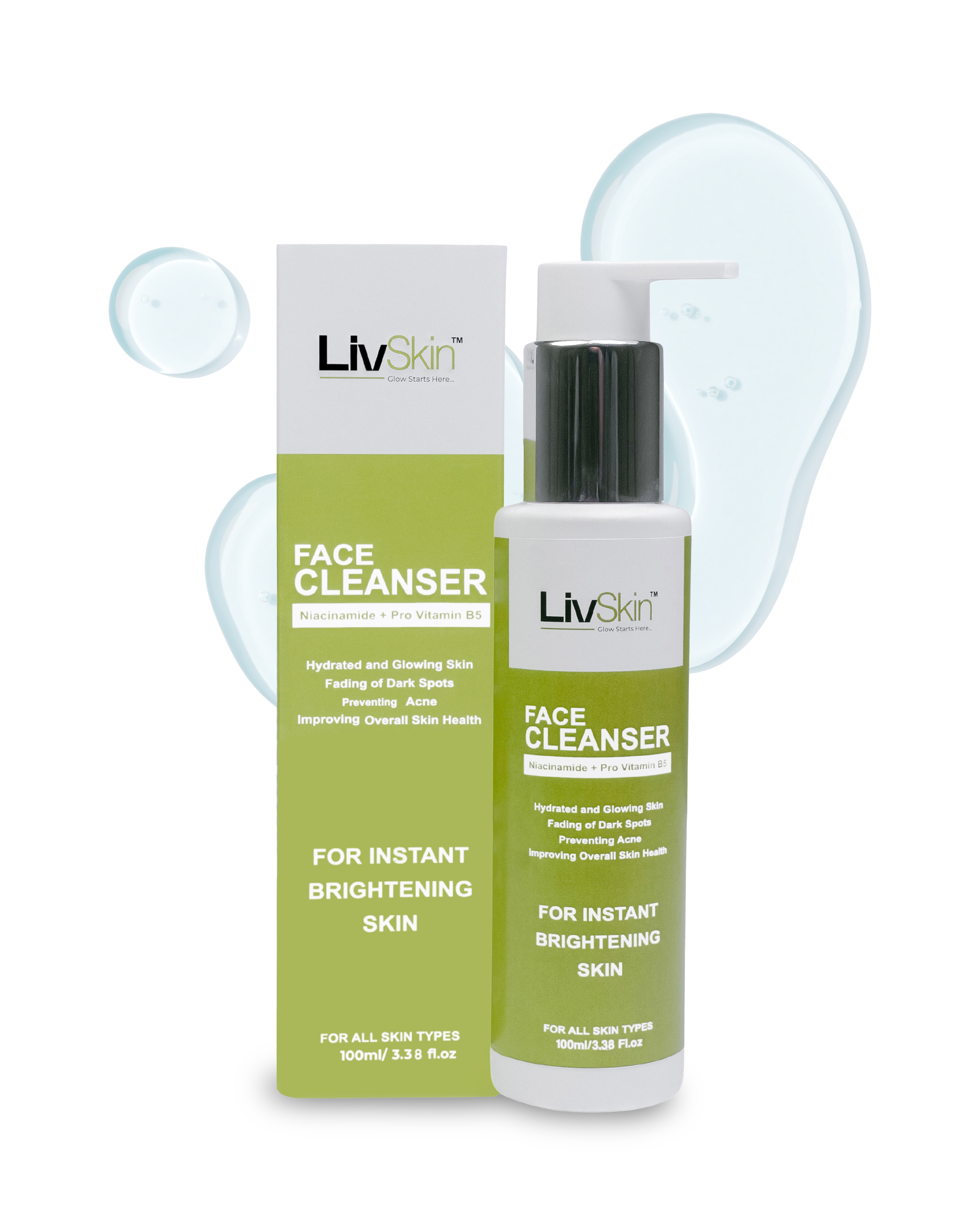 LivSkin Face Cleanser with Niacinamide & Pro Vitamin B5 (100 ML)
